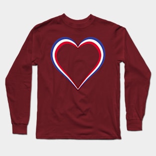 France flag heart shape pattern Long Sleeve T-Shirt